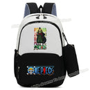 Mochila One Piece Anime com Estampa Luffy e Zoro Gear 5, Mochila Escolar com Estojo.