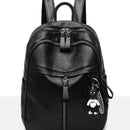 Mochila Casual Simples Preta Feminina, Bolsa Transversal de Ombro Único para Mulheres.