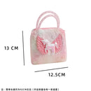 Bolsa de ombro infantil de pelúcia com unicórnio, bolsa transversal para meninas, carteira porta-moedas.