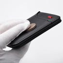 Carteira de Couro para Carro com Porta-Cartões e Bilhetes + Chaveiro de Couro