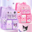 Mochila Escolar Infantil Kawaii de Personagens Cartoon: Kuromi, My Melody e Cinnamoroll.