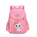 Mochila Infantil Rosa com Gatinho,Bolsa Escolar para Meninas, Estudantes e Adolescentes, Impermeável.