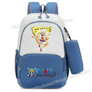 Mochila One Piece Anime com Estampa Luffy e Zoro Gear 5, Mochila Escolar com Estojo.