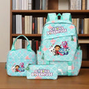 Conjunto com 3 peças: Mochila Colorida Gabby Dollhouse com Bolsa de Lanche, para Meninas e Meninos.