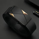 Cinto Masculino Estiloso em Couro PU – com Fivela Automática