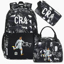 Mochila do CR7 de Futebol. Conjunto com 3 peças, impermeável.
