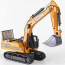 Escavadeira Brinquedo em Miniatura Fundido, Modelo de Engenharia com Som e Luz, Recolhimento por Trás, Presente de Coleção de Construção para Crianças.