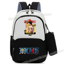 Mochila One Piece Anime com Estampa Luffy e Zoro Gear 5, Mochila Escolar com Estojo.