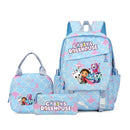 Conjunto com 3 peças: Mochila Colorida Gabby Dollhouse com Bolsa de Lanche, para Meninas e Meninos.