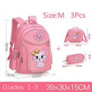 Mochila Infantil Rosa com Gatinho,Bolsa Escolar para Meninas, Estudantes e Adolescentes, Impermeável.