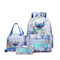 Conjunto de 3 peças de mochilas com estampa do Stitch, com bolsa ,lancheira  e estojo.