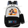 Mochila One Piece Anime com Estampa Luffy e Zoro Gear 5, Mochila Escolar com Estojo.