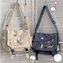 Bolsa estilo Hong Kong, versátil e artística bolsa de ombro, bolsa tipo messenger, bolsa transversal para estudantes, unissex.