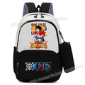 Mochila One Piece Anime com Estampa Luffy e Zoro Gear 5, Mochila Escolar com Estojo.