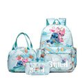 Conjunto de 3 peças de mochilas com estampa do Stitch, com bolsa ,lancheira  e estojo.