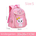 Mochila Infantil Rosa com Gatinho,Bolsa Escolar para Meninas, Estudantes e Adolescentes, Impermeável.