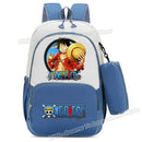 Mochila One Piece Anime com Estampa Luffy e Zoro Gear 5, Mochila Escolar com Estojo.