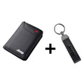 Carteira de Couro para Carro com Porta-Cartões e Bilhetes + Chaveiro de Couro
