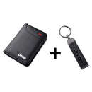 Carteira de Couro para Carro com Porta-Cartões e Bilhetes + Chaveiro de Couro