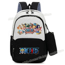 Mochila One Piece Anime com Estampa Luffy e Zoro Gear 5, Mochila Escolar com Estojo.