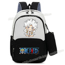 Mochila One Piece Anime com Estampa Luffy e Zoro Gear 5, Mochila Escolar com Estojo.