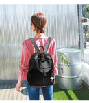 Mochila Casual Simples Preta Feminina, Bolsa Transversal de Ombro Único para Mulheres.