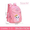 Mochila Infantil Rosa com Gatinho,Bolsa Escolar para Meninas, Estudantes e Adolescentes, Impermeável.