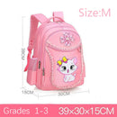 Mochila Infantil Rosa com Gatinho,Bolsa Escolar para Meninas, Estudantes e Adolescentes, Impermeável.