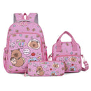 Conjunto Escolar 3 Peças Capivara Cartoon – Mochila + Lancheira + Estojo
