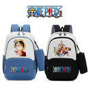 Mochila One Piece Anime com Estampa Luffy e Zoro Gear 5, Mochila Escolar com Estojo.