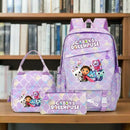 Conjunto com 3 peças: Mochila Colorida Gabby Dollhouse com Bolsa de Lanche, para Meninas e Meninos.