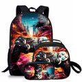 Conjunto Escolar 3 Peças – Mochilas 3D Cartoon “Game Controller” para Crianças