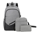 Conjunto de 3 Mochilas – com Porta USB para Carregamento.