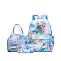 Conjunto de 3 peças de mochilas com estampa do Stitch, com bolsa ,lancheira  e estojo.
