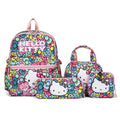 Conjunto 4 peças Kuromi, hello kitty - incluindo mochila, estojo, bolsa de ombro e carteira.