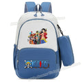 Mochila One Piece Anime com Estampa Luffy e Zoro Gear 5, Mochila Escolar com Estojo.