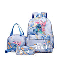 Conjunto de 3 peças de mochilas com estampa do Stitch, com bolsa ,lancheira  e estojo.